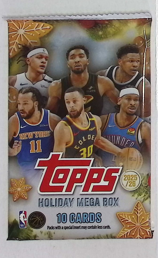 2025-26 Topps Basketball Card HOLIDAY MEGA BOX PACK - RC'S: Cooper Flagg, Kon Kneuppel, VJ Edgecombe: Topps Basketball NBA Trading & Sports Cards, Rookie Cards in this set are Cooper Flagg, Dylan Harper, Ace Bailey, V J Edgecombe, Kon Knueppel , Autographs, Signatures, Green Topps Logo Refractor, Auct