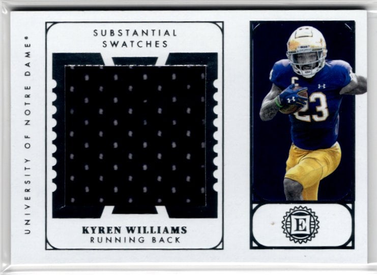 Kyren Williams Patch 2022 Chronicles Encased Draft Picks #EN-KWI Notre Dame: Panini Select, Prizm, Mosaic, Contenders, Zenith, Phoenix, Illusions, Absolute, Rookie NFL Sports Trading Cards, SP, SSP, Cards, Football Cards for Sale Near Me, Superbowl & Hall of Fame Player Cards,