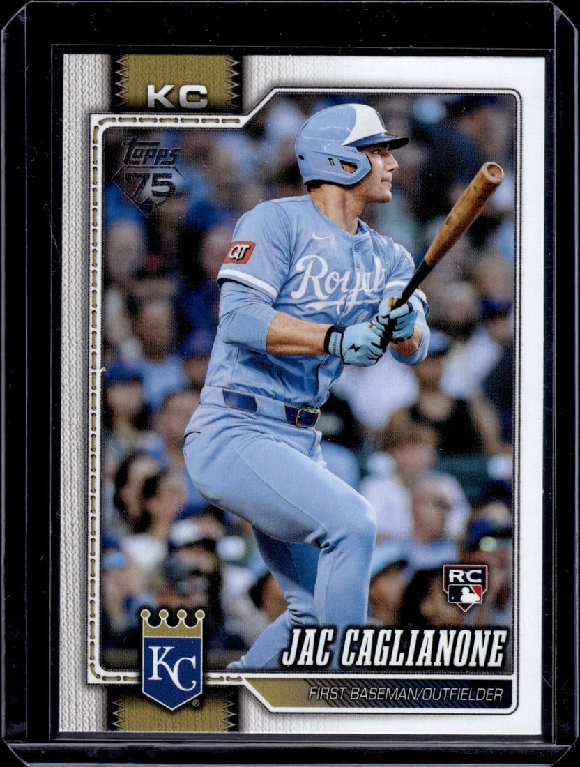 Jac Caglianone Rookie Card 2026 Topps #138 Kansas City Royals: Topps Baseball MLB Trading & Sports Cards, Sports Cards for Sale Near Me, World Series & Hall of Fame Players Memorabilia, Refractors, X-Fractors, Numbered, SP, SSP, Valuable Auction Memorabilia Lots 