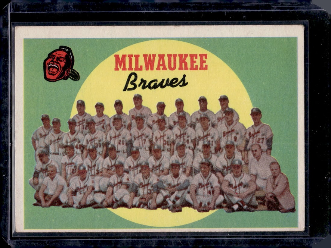 Milwaukee Braves 1959 Topps #419 Unmarked, See Pictures. Vintage Baseball Card (1 of 2)
