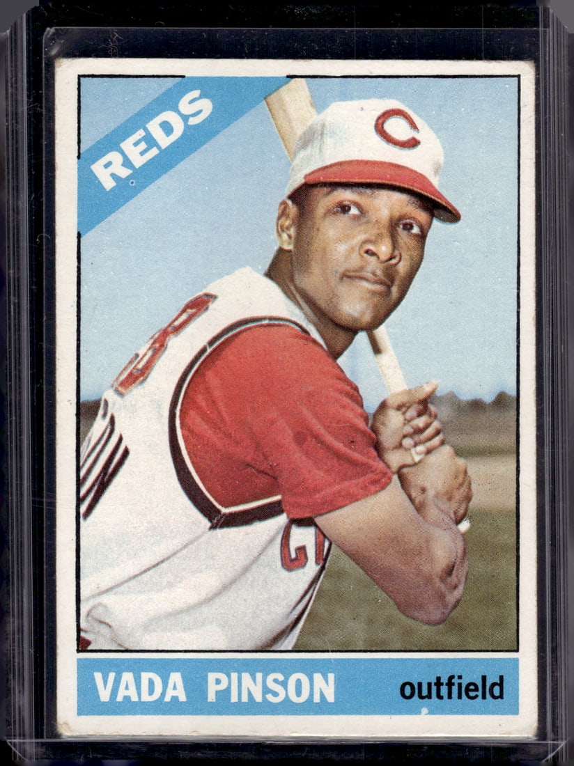 Vada Pinson 1966 Topps #180 Reds Vintage Baseball Card (1 of 2)