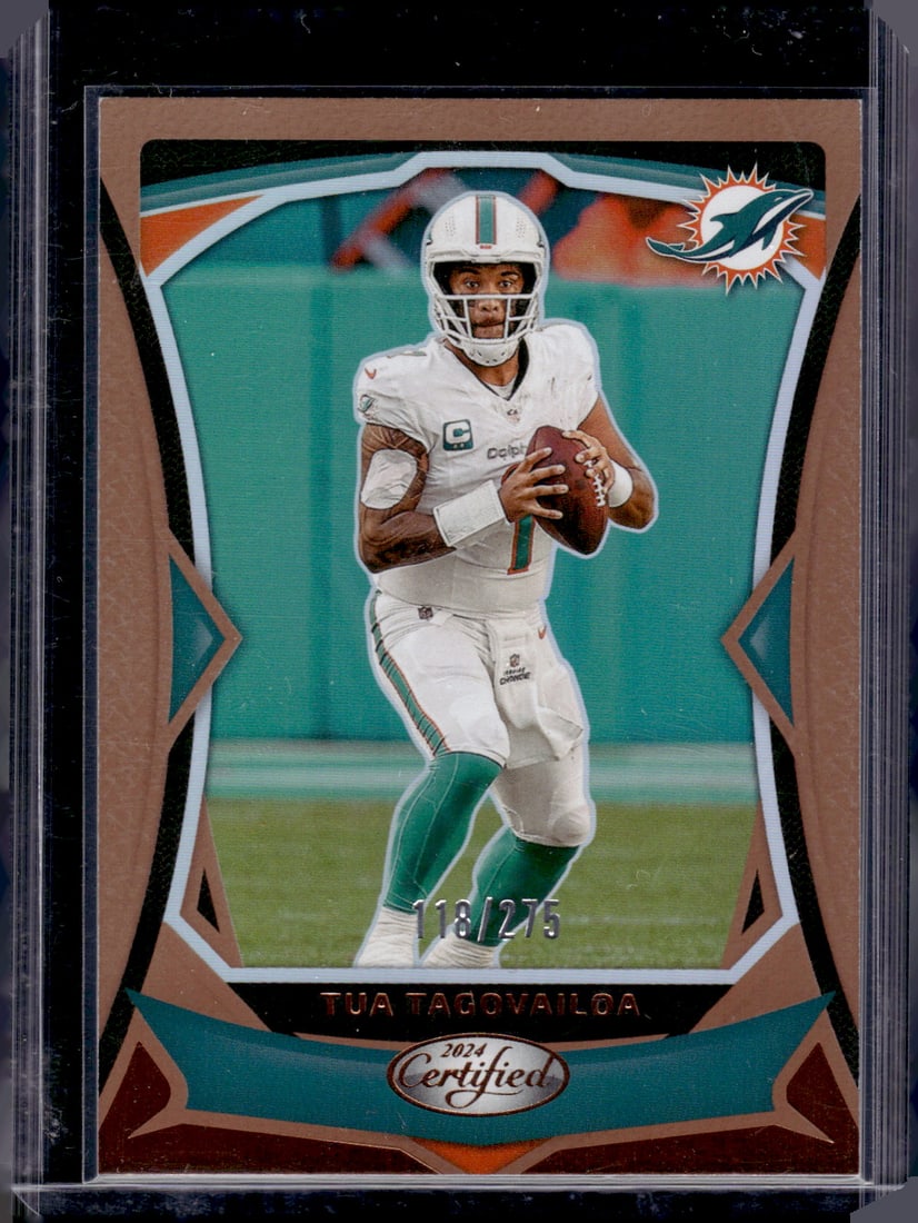 Tua Tagovailoa Mirror Bronze /275 2024 Panini Certified #95 Miami Dolphins (1 of 2)