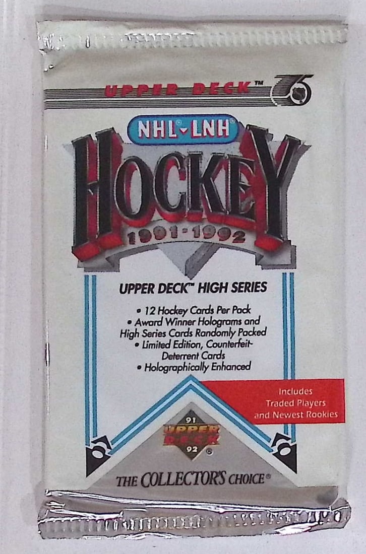 1991-92 Upper Deck HIGH SERIES Hockey Card Retail Box Pack: Upper Deck MVP Hockey NHL Trading & Sports Cards, Rookie SP Cards, Stanley Cup & Hall of Fame Players, Connor McDavid, Alex Ovechkin, Sports Cards for Sale Near Me, Auction Memorabilia Lots For Sale N
