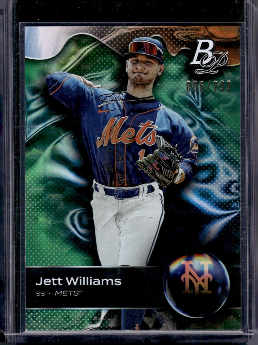 Jett Williams Prospects Emerald Ice Foil /299 2023 Bowman Platinum #TOP-96 Mets: Bowman Baseball MLB Trading & Sports Cards, Sports Cards for Sale Near Me, World Series & Hall of Fame Players, SP, SSP, Chrome, 1st Bowman, Auction Memorabilia Lots Sold On Line