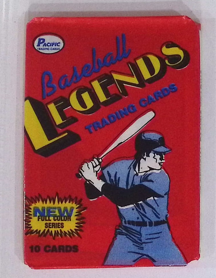 1988 Pacific Legends Series 1 Vintage Baseball Cards Retail Wax Pack: Pacific Valuable Vintage Baseball MLB Trading & Sports Cards, Old Baseball Cards for Sale Near Me, 1950's & 1960's Players, World Series & Hall of Fame Players, Yankees, Reds, Giants, Braves, Dodgers,