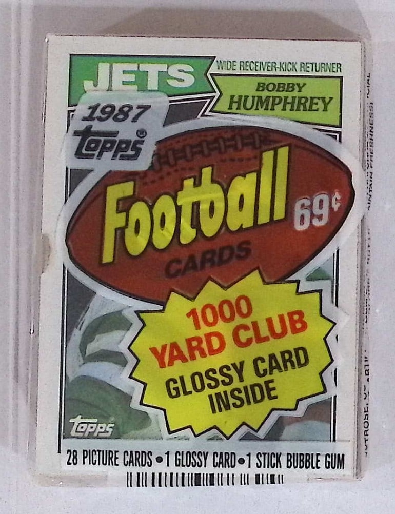 1987 Topps Series 1 Football Retail Box Cello Pack: Vintage Valuable Football NFL Trading & Sports Cards, Old Sports Cards Sold On Line, Auction Lots Sold On Line, Super Bowl and Hall of Fame Players, Dallas Cowboys, Buffalo Bills, Steelers, 49ers, Joe