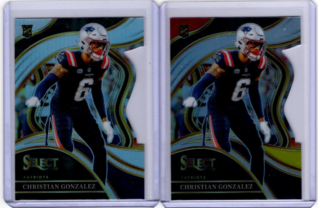 Lot of 2 Christian Gonzalez Prizm Die Cut Rookie Cards 2023 Select #286 Patriots (1 of 2)
