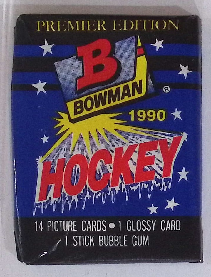 1990 Bowman Vintage Hockey Card Retail Box Wax Pack Sports Cards: Bowman Vintage NHL Rookie Hockey Sports Cards, Brett Hull, Ray Bourque, Patrick Roy, Mario Lemieux, Wayne Gretzky,Trading Cards, Stanley Cup & Hall of Fame Players, Sports Cards for Sale Near Me,