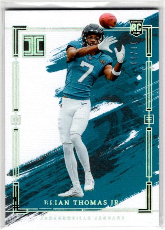 Brian Thomas Jr. Rookie Card Silver /50 2024 Panini Impeccable #100 Jaguars (1 of 2)