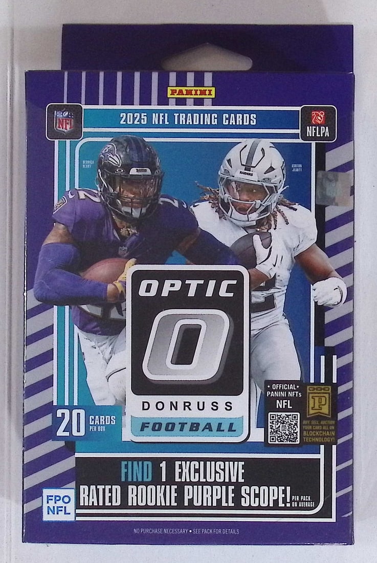 2025 Donruss Optic Football HANGER BOX - Downtown, Uptown Inserts: Donruss Optic Football NFL Trading & Sports Cards, Rookies In this set are Travis Hunter, Emeka Egbuka, Jaxson Dart, Cam Skattebo, Cam Ward, Uptown SP, Rated Rookie, Downtown SSP Cards, Sports Cards f