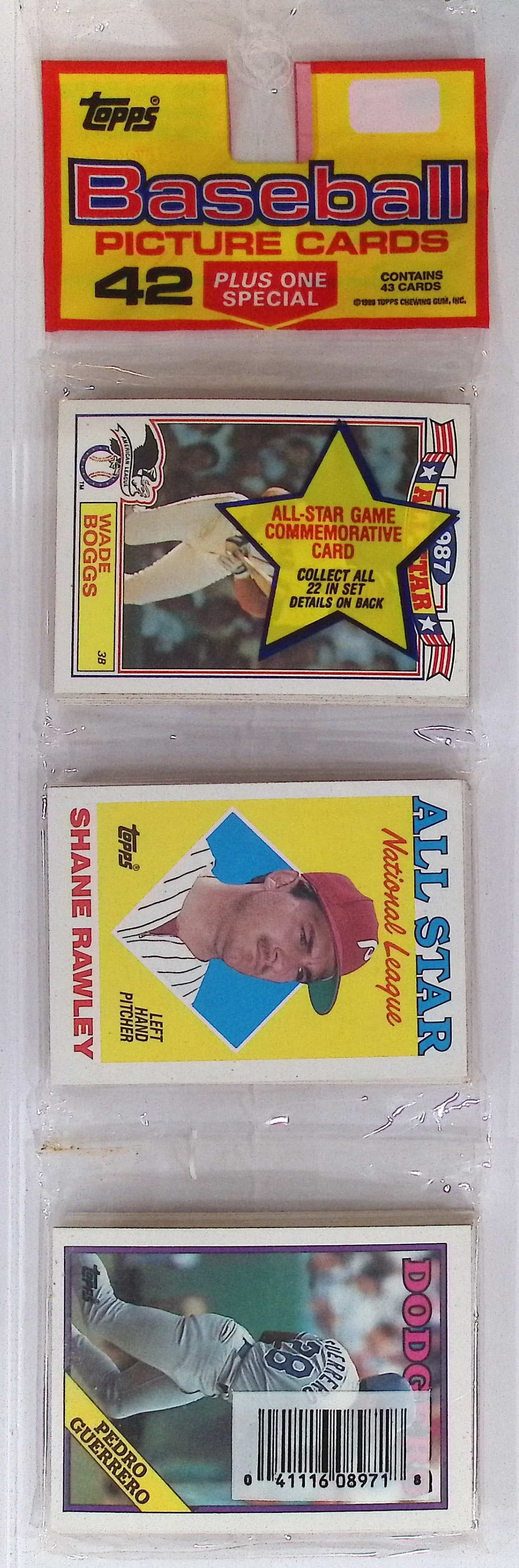 1988 Topps Baseball Cards Hanger Rack Pack - Wade Boggs Front, Fred Lynn Back: Topps Baseball MLB Trading & Sports Cards, Dwight Gooden, Rickey Henderson, Paul Molitor, Allan Trammell, Robin Yount, Nolan Ryan, Chicago Cubs, Atlanta Braves, old Sports Cards for Sale Near Me, Vint