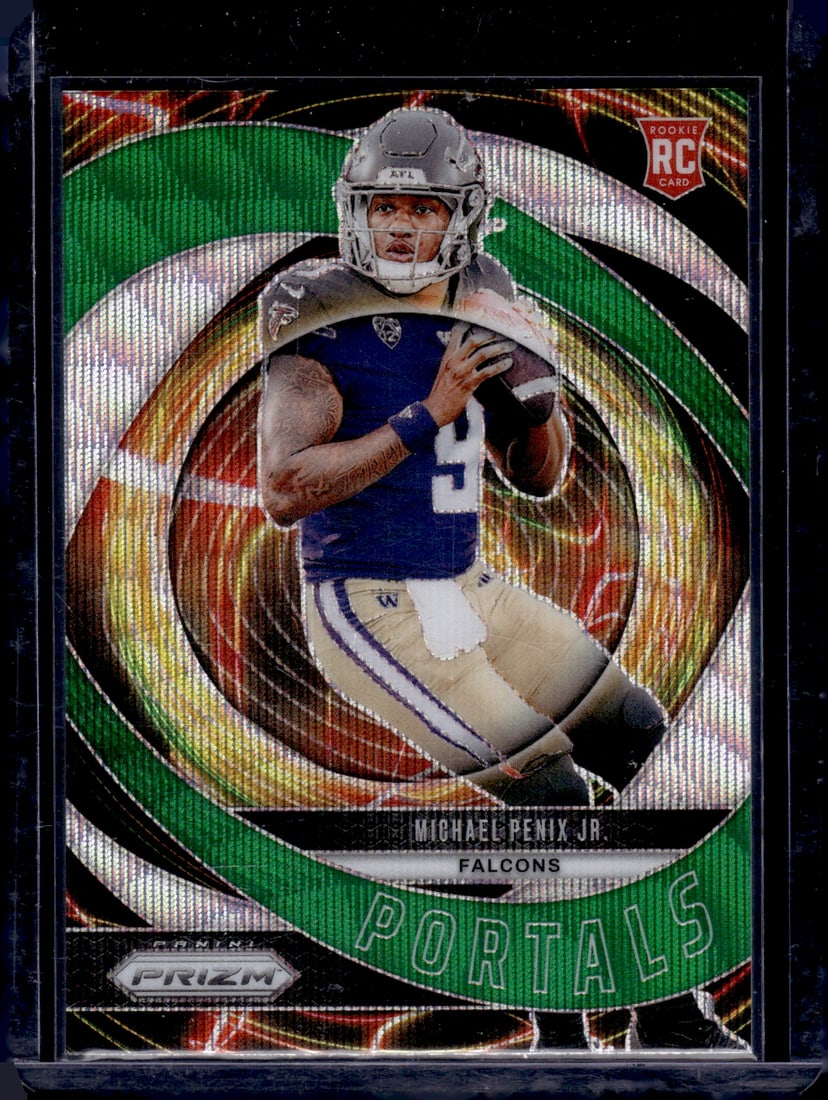 Michael Penix Jr. Rookie Card Portals Green Wave Prizm 2024 Panini Prizm #6 Falcons: Panini Select, Prizm, Mosaic, Contenders, Zenith, Phoenix, Illusions, Absolute, Rookie NFL Sports Trading Cards, SP, SSP, Cards, Football Cards for Sale Near Me, Superbowl & Hall of Fame Player Cards,