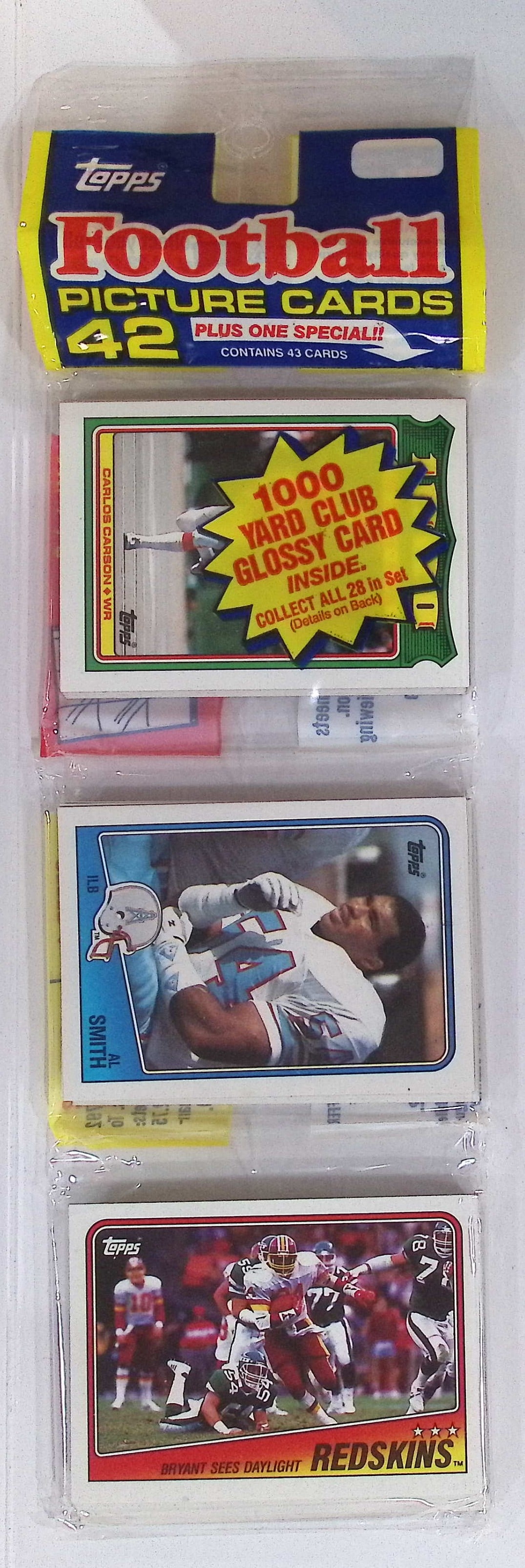 1988 Topps Series 1 Football Rack Pack Tony Dorsett Back Middle Bo Jackson Rookie Season: Vintage Valuable Football NFL Trading & Sports Cards, Old Sports Cards Sold On Line, Auction Lots Sold On Line, Super Bowl and Hall of Fame Players, Dallas Cowboys, Buffalo Bills, Steelers, 49ers, Joe