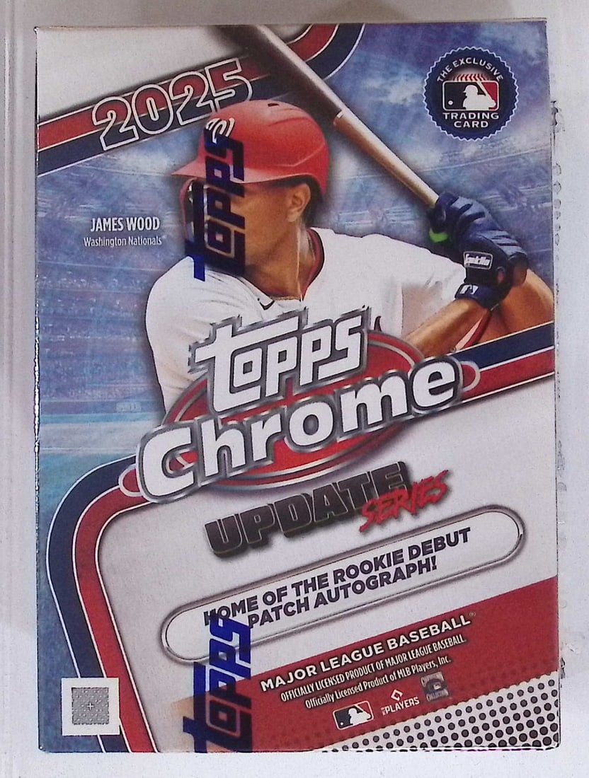 2025 Topps Chrome Update Series Baseball Cards BLASTER BOX Sports Cards James Wood Rookie Card (1 of 1)