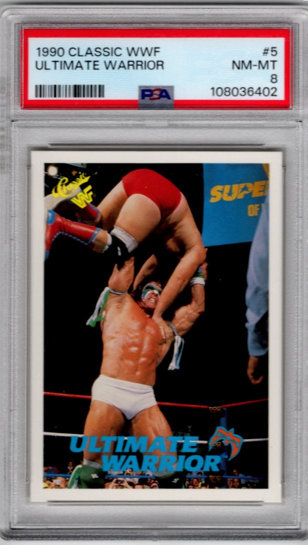 Ultimate Warrior 1990 Classic WWF #5 PSA 8: WWF, WWE, nWo, WCW, ECW, Wrestling, Pro Wrestling, Wrestling Cards, Wrestling Sports Cards