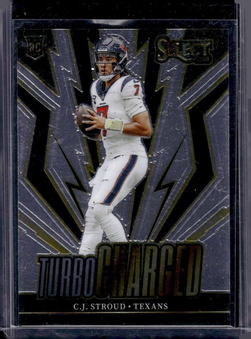 Cj Stroud Rookie Card Turbocharged 2023 Select #TUR-CST Houston Texans: Panini Select, Prizm, Mosaic, Contenders, Zenith, Phoenix, Illusions, Absolute, Rookie NFL Sports Trading Cards, SP, SSP, Cards, Football Cards for Sale Near Me, Superbowl & Hall of Fame Player Cards,