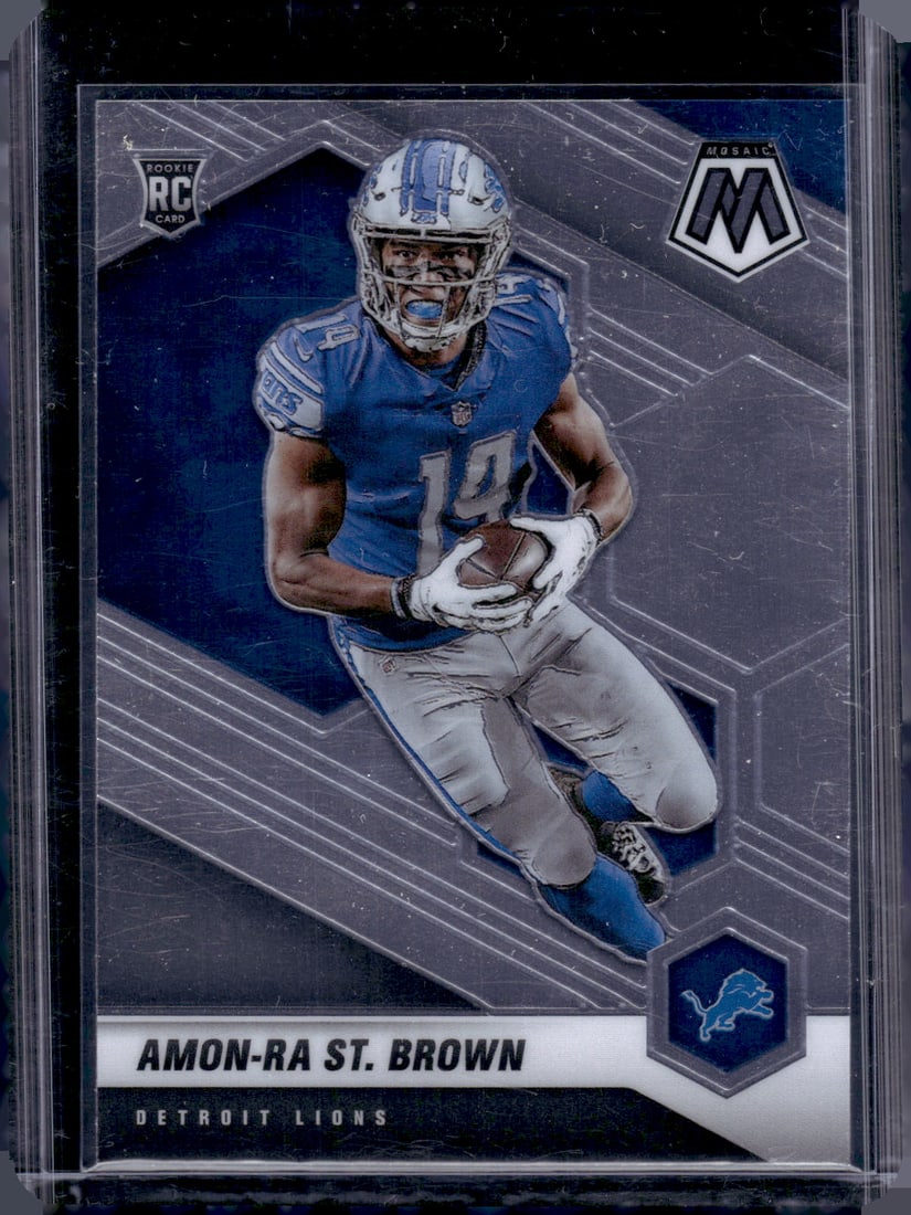 Amon-Ra St. Brown Rookie Card 2021 Mosaic #328 Detroit Lions (1 of 2)