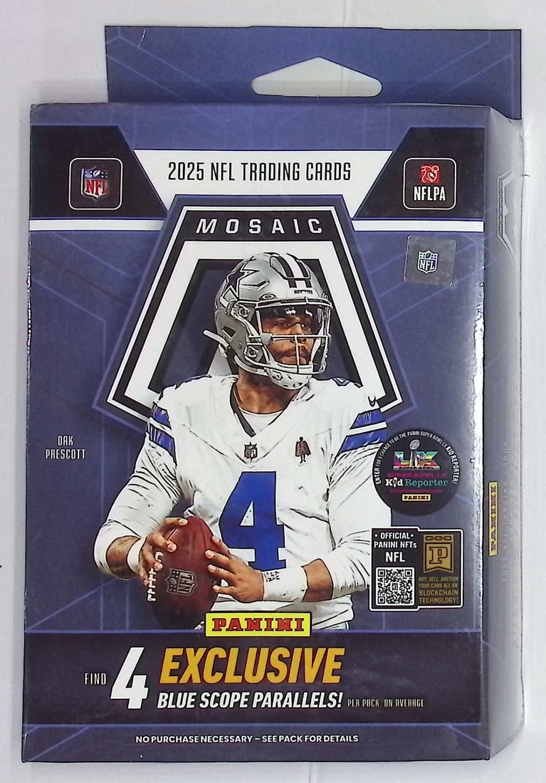 2025 Panini Mosaic Football HANGER BOX - Jaxson Dart, Cam Skattebo, Emeka Egbuka, Ashton Jeanty,: Panini Football NFL Trading & Sports Cards, Rookie Cards in this set are Ja' Marr Chase, Trevor Lawrence, Devonta Smith, Jaylen Waddle, Travis Etienne, Justin Fields, Sports Cards for Sale Near Me, Au