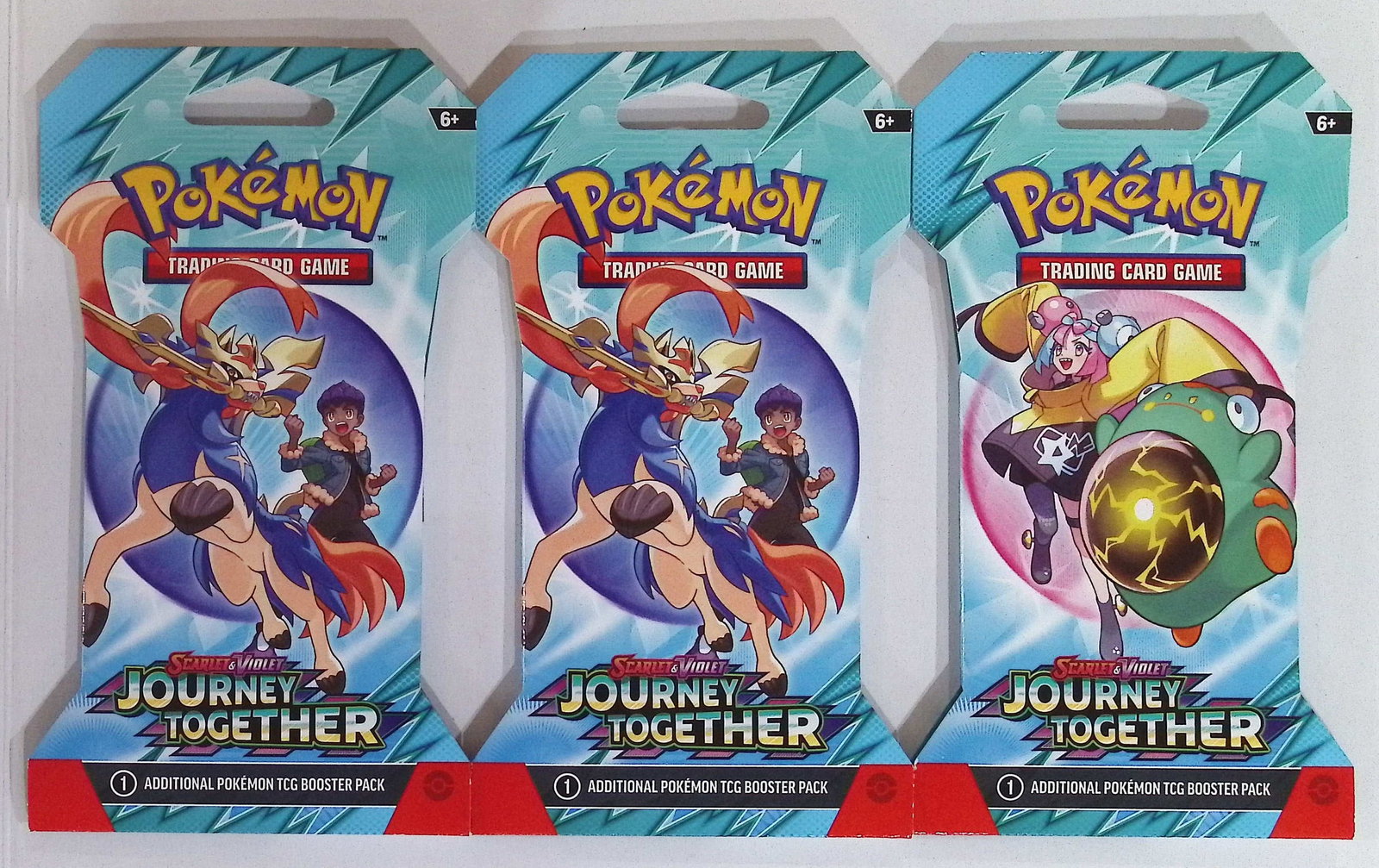 3 COUNT: 2025 Pokemon Journey Together Sleeved Booster Packs: Pokemon Trading Card Game Cards, Charizard, Pikachu, Mewto, EX, Referse Holo, Holo Rare Cards, Secret Rare Cards, Full Art Cards, Evee, 3 Stars Ultra Rare Cards, Double Rare, Illustration Rare, Specia