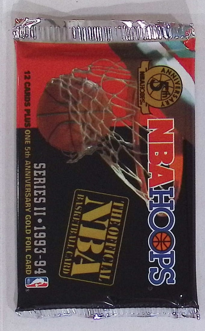 1993 NBA Hoops SERIES 2 Vintage Basketball Cards Retail Box Pack New Factory Sealed: Vintage Valuable Basketeball NBA Trading & Sports Cards Sold On Line, Michael Jordan, Chicago Bulls, Magic Johnson, Larry Bird, Old Sports Cards for Sale Near Me, Auction Lots Sold On Line
