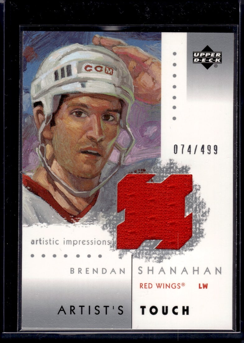 Brendan Shanahan Game Used Patch /499 2002-03 Upper Deck #AT-BS Detroit Red Wings: Upper Deck NHL Hockey Trading & Sports Cards, Sports Cards for Sale Near Me, Stanley Cup & Hall of Fame Players, Valuable Auction Memorabilia Lots for Sale On Line