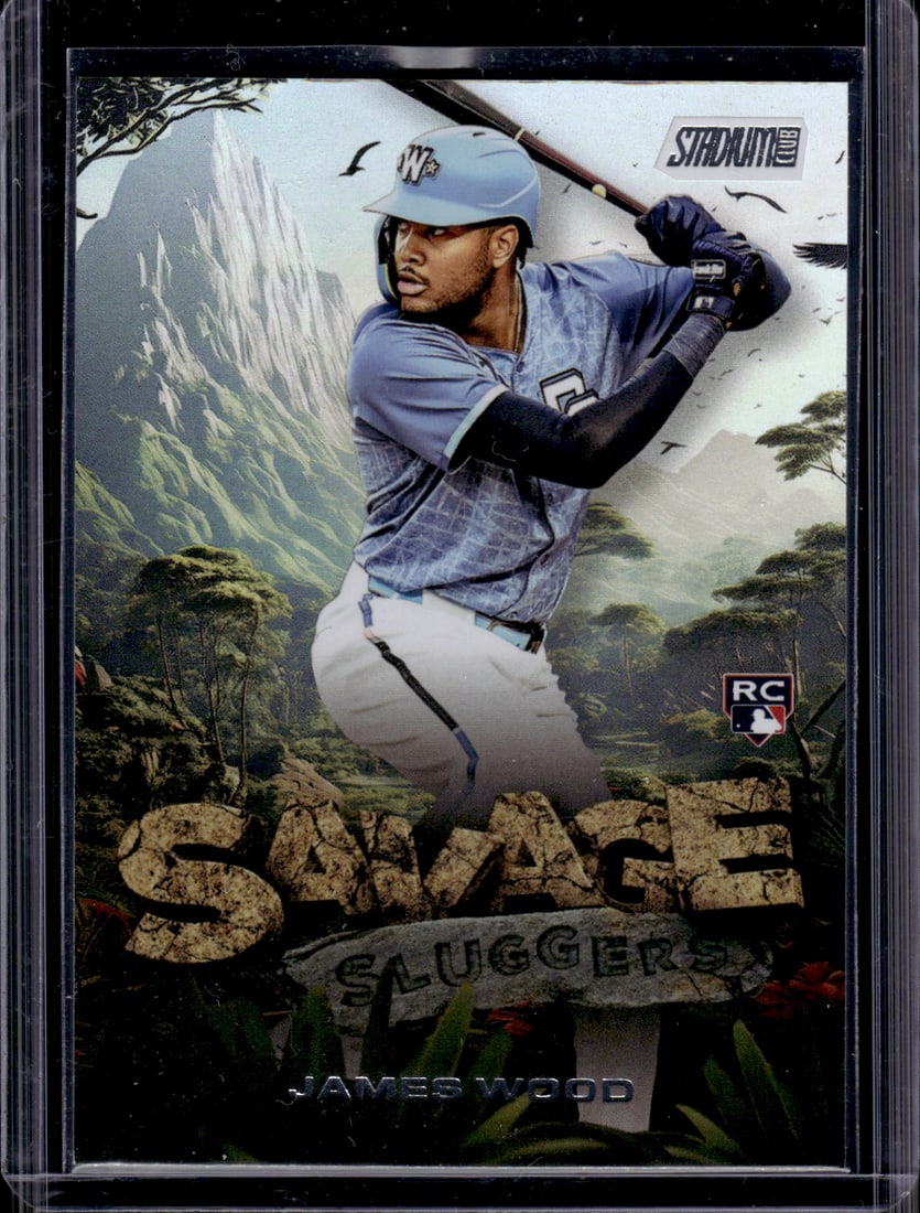 James Wood Rookie Card Savage Sluggers 2025 Topps Stadium Club #SS-20 Nationals: Topps Baseball MLB Trading & Sports Cards, Sports Cards for Sale Near Me, World Series & Hall of Fame Players Memorabilia, Refractors, X-Fractors, Numbered, SP, SSP, Valuable Auction Memorabilia Lots