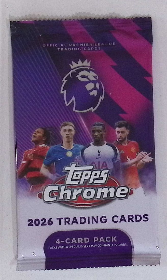 2025-26 Topps Chrome English Premier League Soccer Factory Sealed Blaster Box: Topps Soccer Chrome, Refractor, X-Fractor, Soccer Rookie UEFA Sports Trading Cards, Silver, SP, SSP, Wave Prizms, Numbered Cards, Soccer sports Cards for Sale Near Me, UEFA Championship & Hall of Fame
