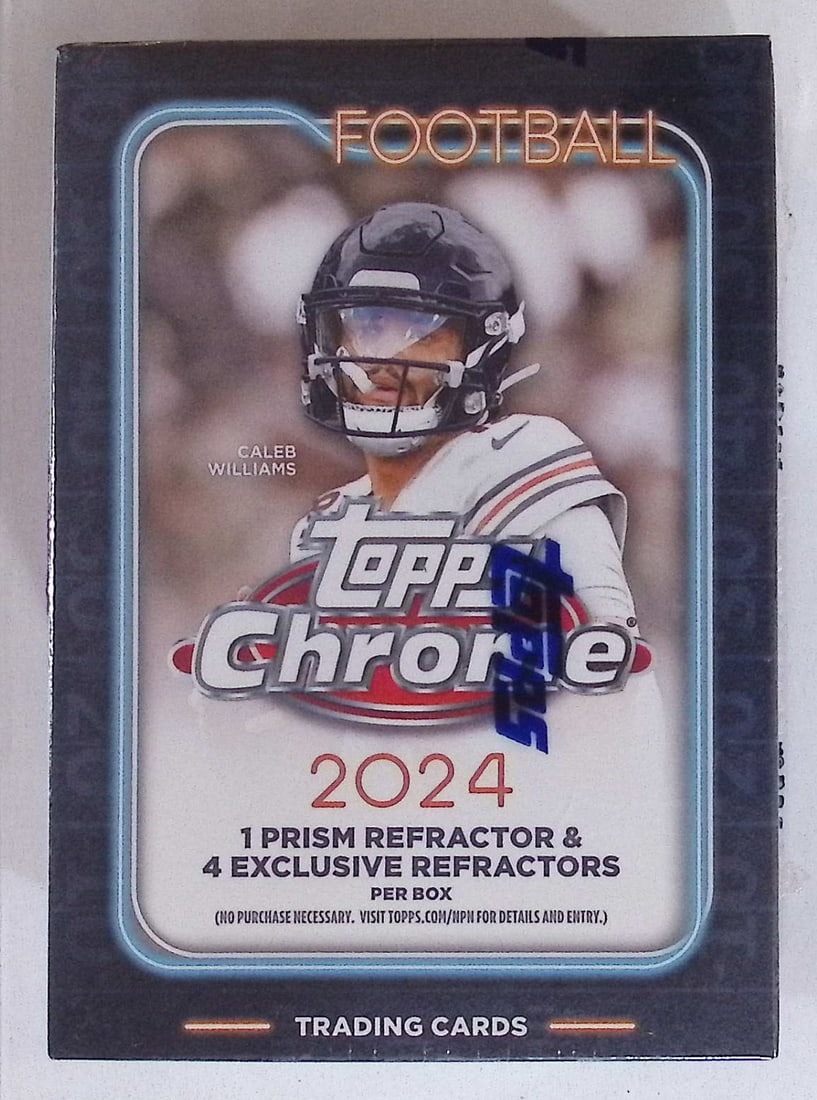 2024 Topps Chrome Football Cards Blaster Box - Drake Maye Bo Nix Jayden Daniels Rookie Cards: Topps Football NFL Trading & Sports Cards, Rookie Cards in this Set Are Jayden Daniels, Bo Nix, JJ McCarthy, Marvin Harrison Jr, Refractors, Prism Refractors, X-Fractors, Sports Cards for Sale Near Me