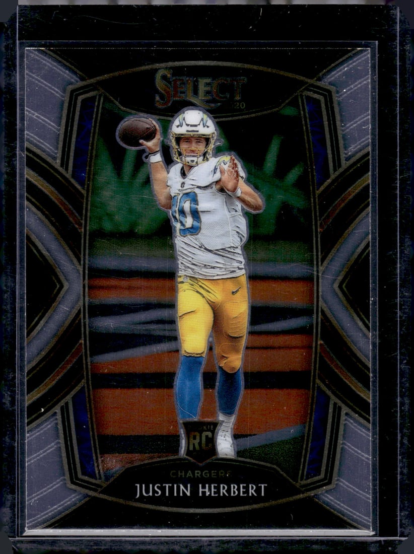 Justin Herbert Rookie Card Club Level 2020 Panini Select #244 Los Angeles Chargers: Panini Select, Prizm, Mosaic, Contenders, Zenith, Phoenix, Illusions, Absolute, Rookie NFL Sports Trading Cards, SP, SSP, Cards, Football Cards for Sale Near Me, Superbowl & Hall of Fame Player Cards,