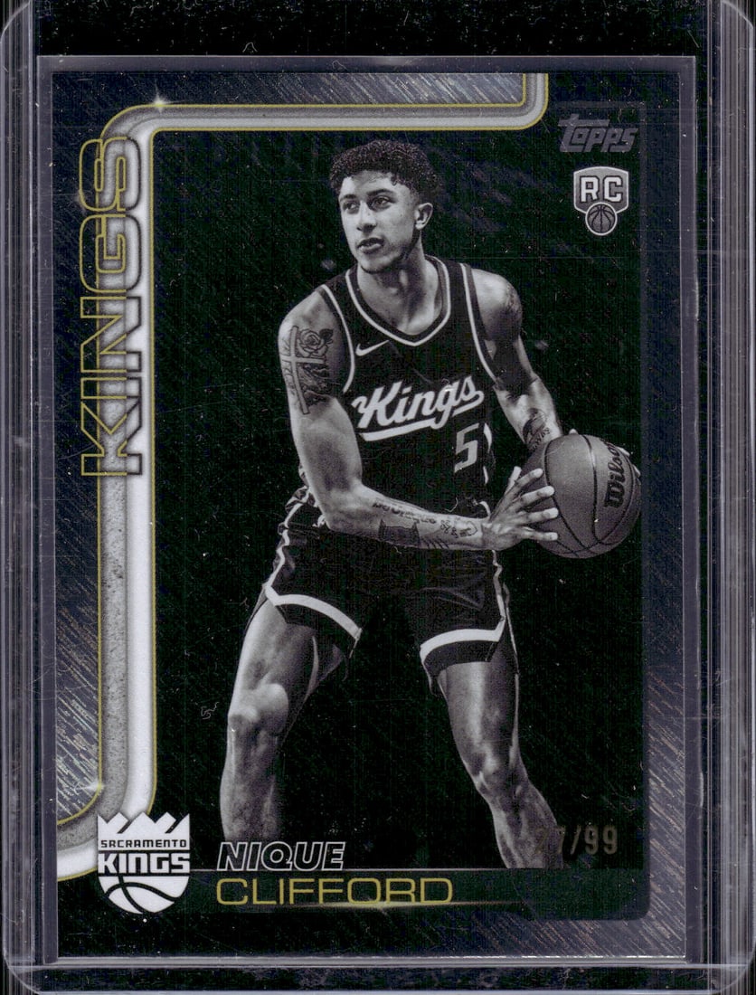 Nique Clifford Rookie Card Blackout Foil /99 2025-26 Topps #224 Sacramento Kings: Topps Basketball NBA Trading & Sports Cards, Sports Cards for Sale Near Me, Chrome, Refractor, SP, SSP, Valuable Auction Memorabilia Lots Sold On Line, NBA Championship & Hall of Fame Player Cards