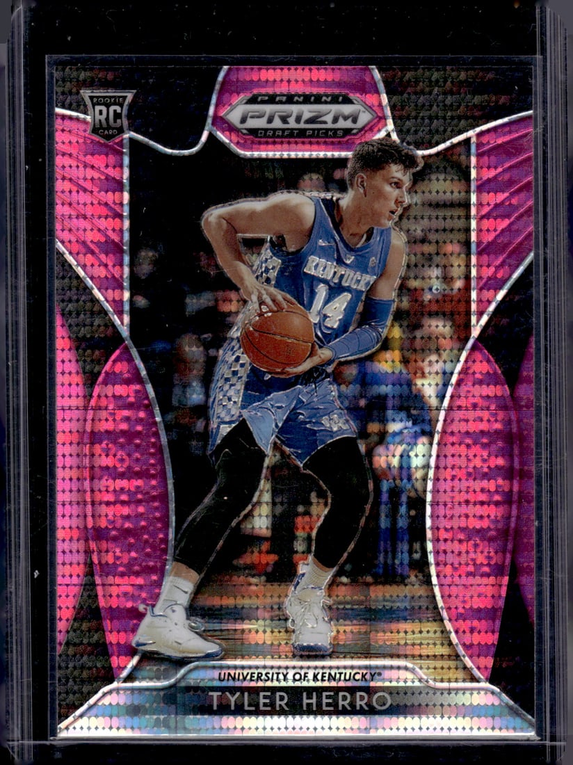 Tyler Herro Rookie Card Pink Pulsar 2019 Prizm Draft Picks #15 Ketnucky Wildcats, Heat: Panini Select, Prizm, Mosaic, Contenders, Zenith, Phoenix, Illusions, Absolute, Rookie NFL Sports Trading Cards, SP, SSP, Cards, Football Cards for Sale Near Me, Superbowl & Hall of Fame Player Cards,