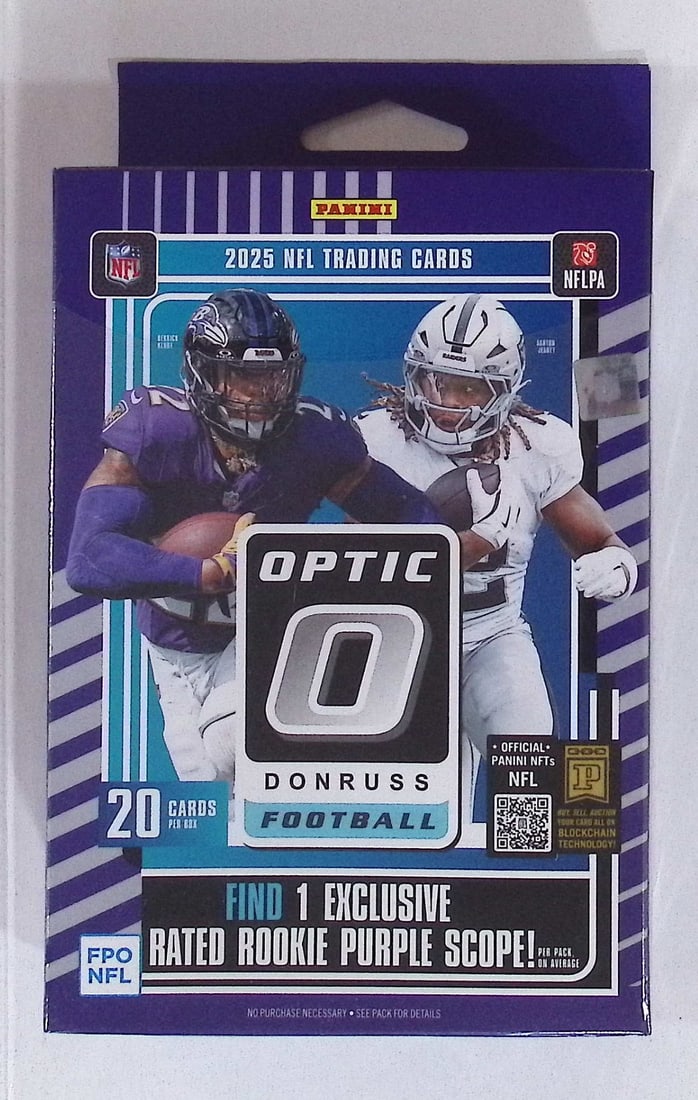 2025 Donruss Optic Football HANGER BOX - Downtown, Uptown Inserts: Donruss Optic Football NFL Trading & Sports Cards, Rookies In this set are Travis Hunter, Emeka Egbuka, Jaxson Dart, Cam Skattebo, Cam Ward, Uptown SP, Rated Rookie, Downtown SSP Cards, Sports Cards f