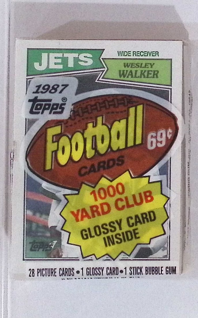 1987 Topps Series 1 Football Retail Box Cello Pack: Vintage Valuable Football NFL Trading & Sports Cards, Old Sports Cards Sold On Line, Auction Lots Sold On Line, Super Bowl and Hall of Fame Players, Dallas Cowboys, Buffalo Bills, Steelers, 49ers, Joe
