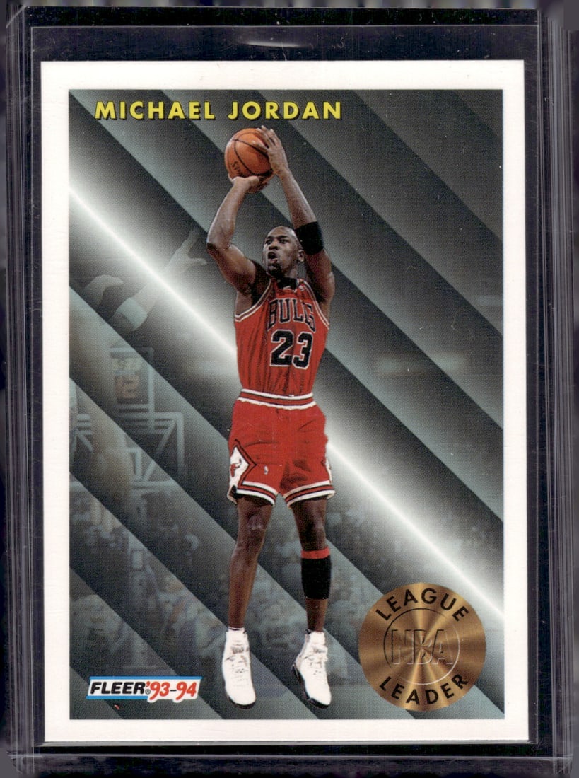 Michael Jordan League Leader 1993-94 Fleer #224 Chicago Bulls: Fleer Basketball NBA Trading & Sports Cards, NBA Championship & Hall of Fame Player Cards, Valuable Auction Memorabilia Lots Sold On Line, Old Sports Cards for Sale Near Me