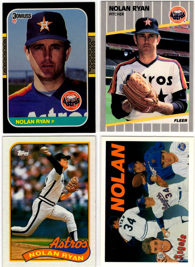 Lot of 4 Nolan Ryan Baseball Cards. All Different, See Pictures: Topps Baseball MLB Trading & Sports Cards, Sports Cards for Sale Near Me, World Series & Hall of Fame Players Memorabilia, Refractors, X-Fractors, Numbered, SP, SSP, Valuable Auction Memorabilia Lots