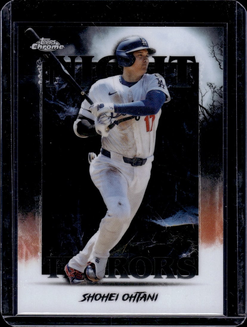 Shohei Ohtani Night Terrors 2025 Topps Chrome Update #NT-2 Los Angeles Dodgers: Topps Baseball MLB Trading & Sports Cards, Sports Cards for Sale Near Me, World Series & Hall of Fame Players Memorabilia, Refractors, X-Fractors, Numbered, SP, SSP, Valuable Auction Memorabilia Lots