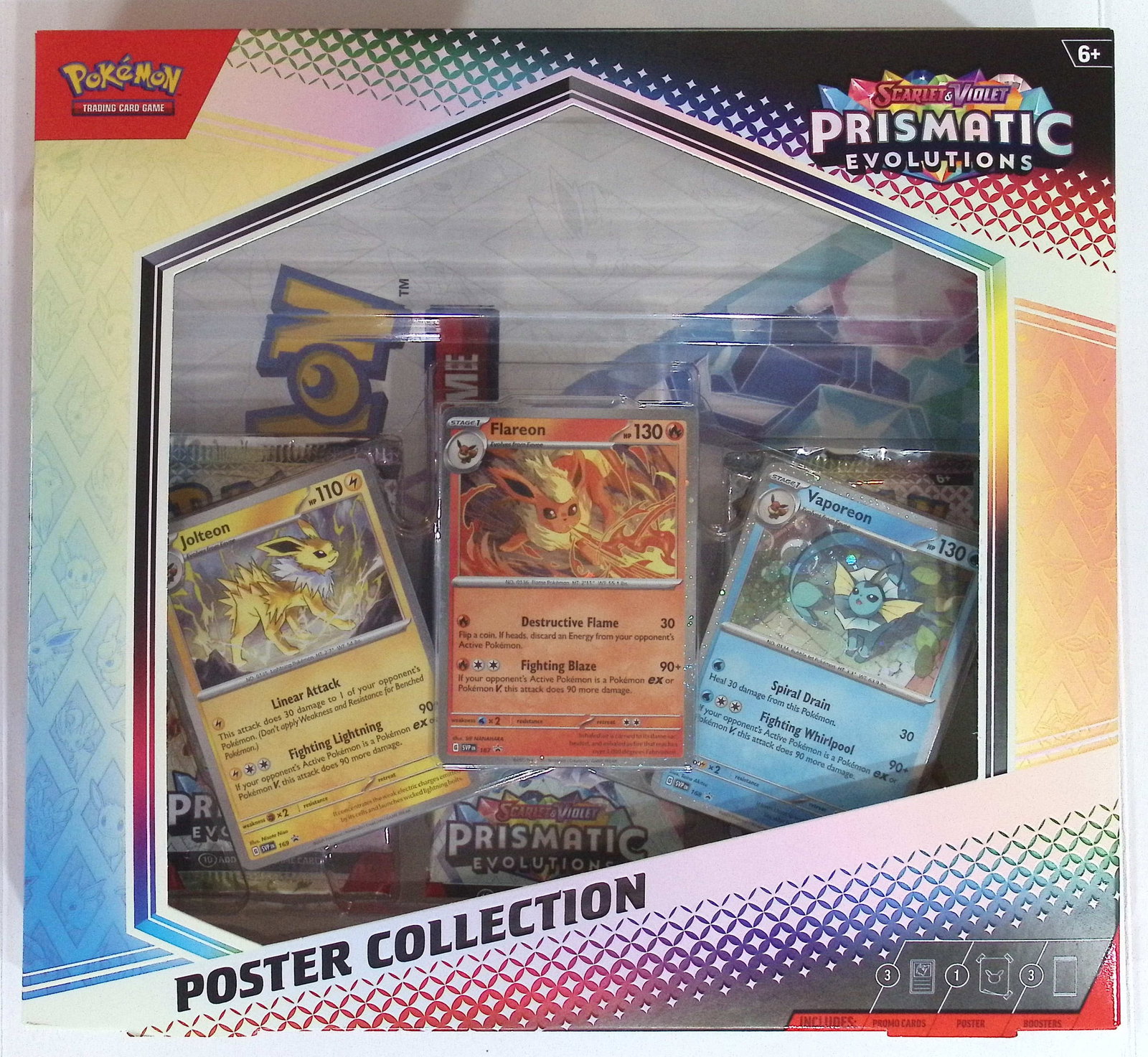2025 Pokemon Scarlet & Violet Prismatic Evolutions Poster Collection: Pokemon Trading Card Game Cards, Charizard, Pikachu, Mewto, EX, Referse Holo, Holo Rare Cards, Secret Rare Cards, Full Art Cards, Evee, 3 Stars Ultra Rare Cards, Double Rare, Illustration Rare, Specia