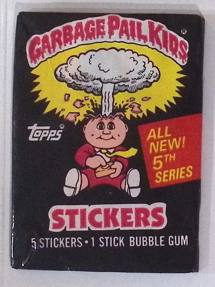 1986 Topps Vintage Garbage Pail Kids Retail Box Wax Pack - 5th Series: Sealed Packs this old have no card quality guarantees - Topps Trading Cards Sold on Line, Auction Lots for sale on line, Trading Card Stickers