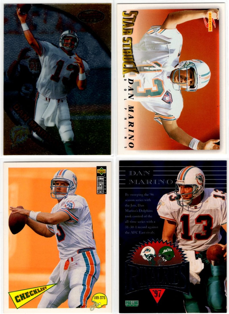 Lot of 4 1990s Dan Marino Football Cards. All Different, See Pictures. Miami Dolphins: Lot of 4 1990s Dan Marino Football Cards. All Different, See Pictures. Miami Dolphins