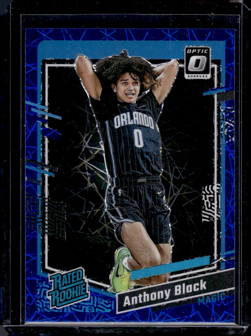 Anthony Black Rookie Card Blue Velocity Prizm 2023-24 Donruss Optic #207 Orlando Magic: Panini Select, Prizm, Mosaic, Contenders, Revolution, Phoenix, NBA Hoops, Rookie NFL Sports Trading Cards, Silver, SP, SSP, Wave Prizms, Numbered Cards, Basketball sports Cards for Sale Near Me, NBA C