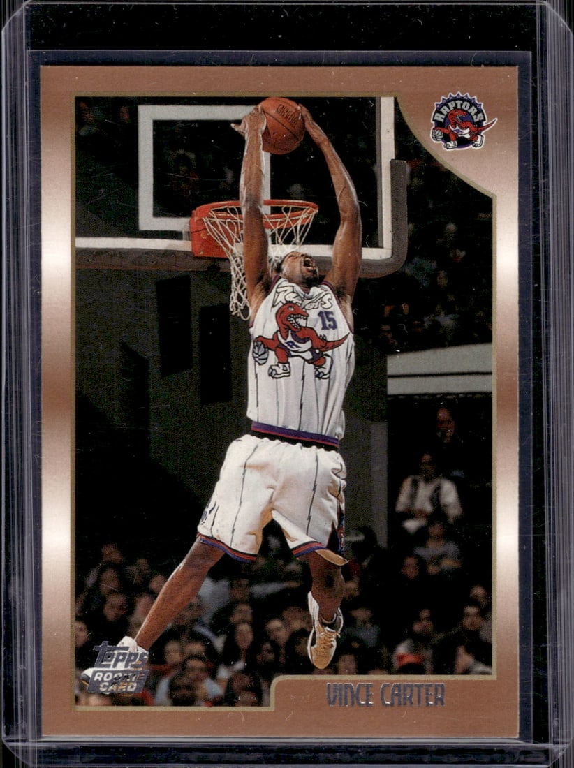 Vince Carter Rookie Card 1998-99 Topps #199 Toronto Raprots: Topps Basketball NBA Trading & Sports Cards, Sports Cards for Sale Near Me, Chrome, Refractor, SP, SSP, Valuable Auction Memorabilia Lots Sold On Line, NBA Championship & Hall of Fame Player Cards