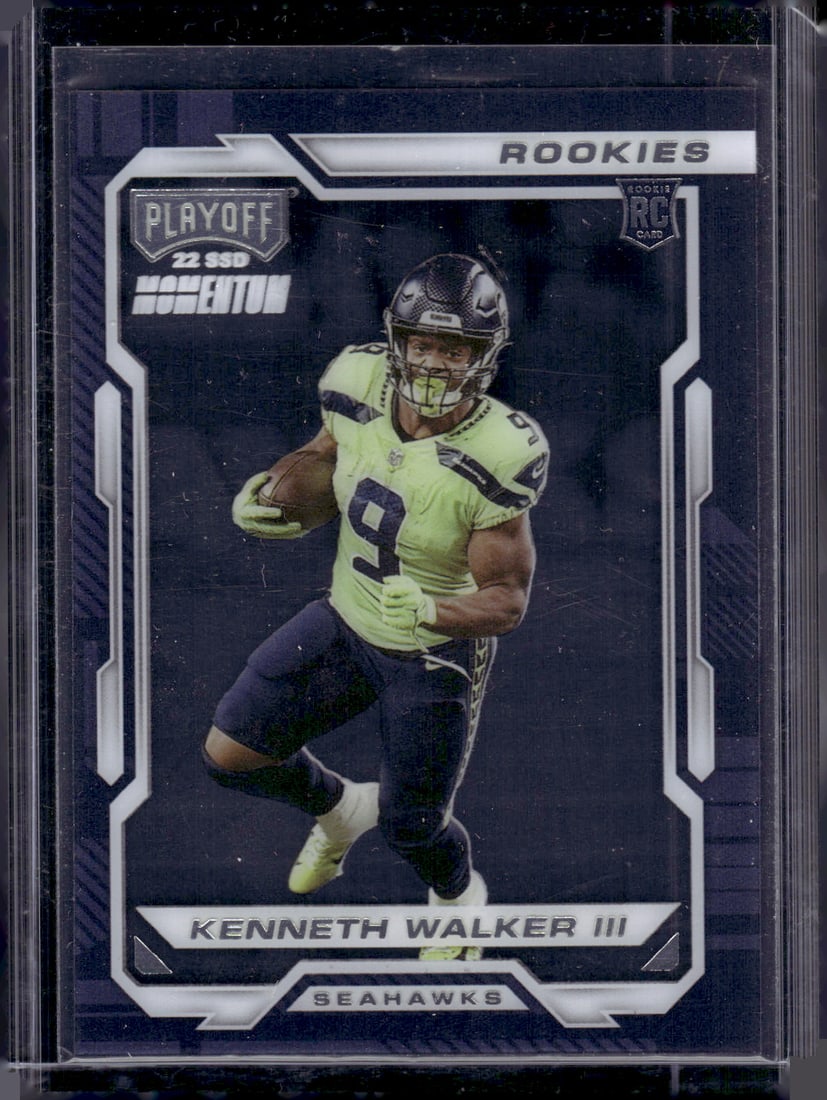 Kenneth Walker Rookie Card Acetate 2022 Chronicles Playoff #PMR-18 Seattle Seahawks: Panini Select, Prizm, Mosaic, Contenders, Zenith, Phoenix, Illusions, Absolute, Rookie NFL Sports Trading Cards, SP, SSP, Cards, Football Cards for Sale Near Me, Superbowl & Hall of Fame Player Cards,