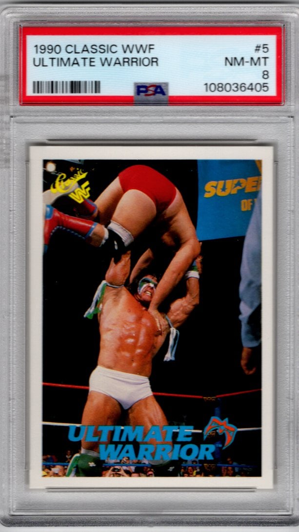 Ultimate Warrior 1990 Classic WWF #5 PSA 8: WWF, WWE, nWo, WCW, ECW, Wrestling, Pro Wrestling, Wrestling Cards, Wrestling Sports Cards