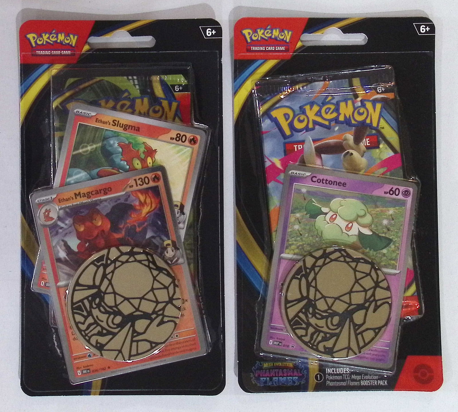 2 COUNT: Pokemon Phantasmal Flames Single Booster Blister Hanger w/ 1 Coin & 2 Promo Cards: Pokemon Trading Card Game Cards, Charizard, Pikachu, Mewto, EX, Referse Holo, Holo Rare Cards, Secret Rare Cards, Full Art Cards, Evee, 3 Stars Ultra Rare Cards, Double Rare, Illustration Rare, Specia