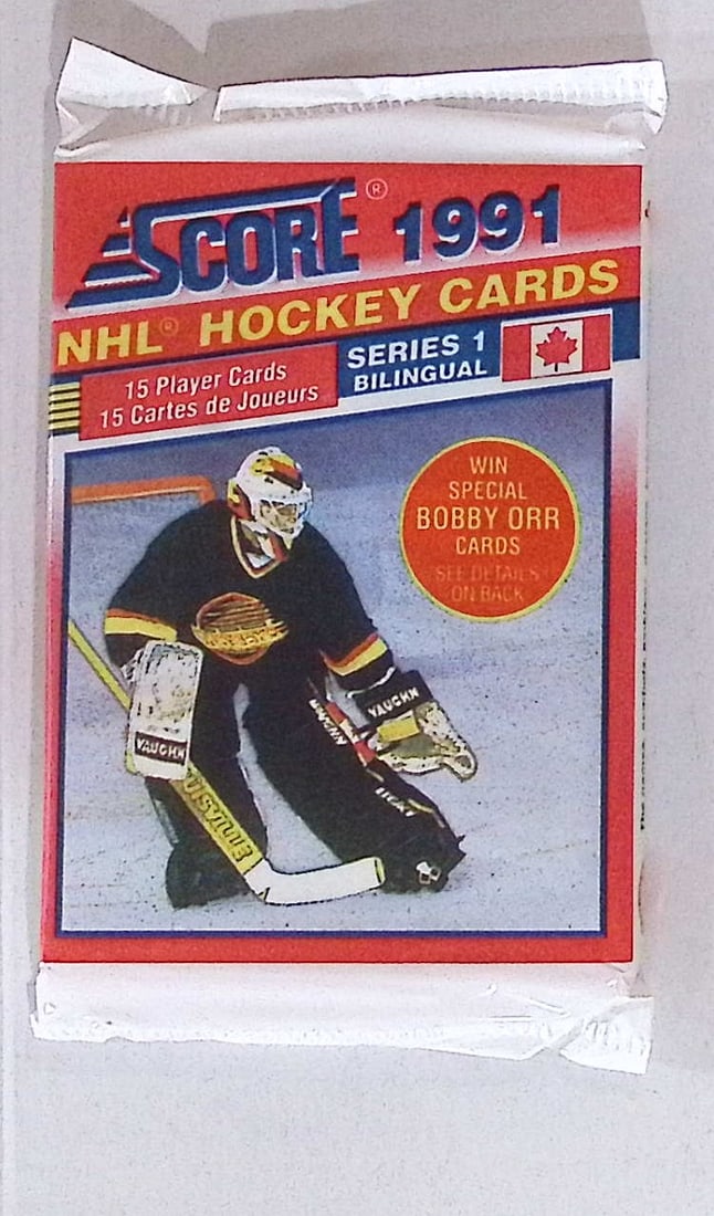 1991 Score Bi-Lingual Series 1 Vintage Hockey Cards Retail Box Pack Sports Cards: Score Vintage Hockey NHL Trading & Sports Cards, Brett Hull, Ray Bourque, Patrick Roy, Mario Lemieux, Wayne Gretzky, Old Sports Cards for Sale Near Me, Stanley Cup & Hall of Fame Players, Valuable Auc