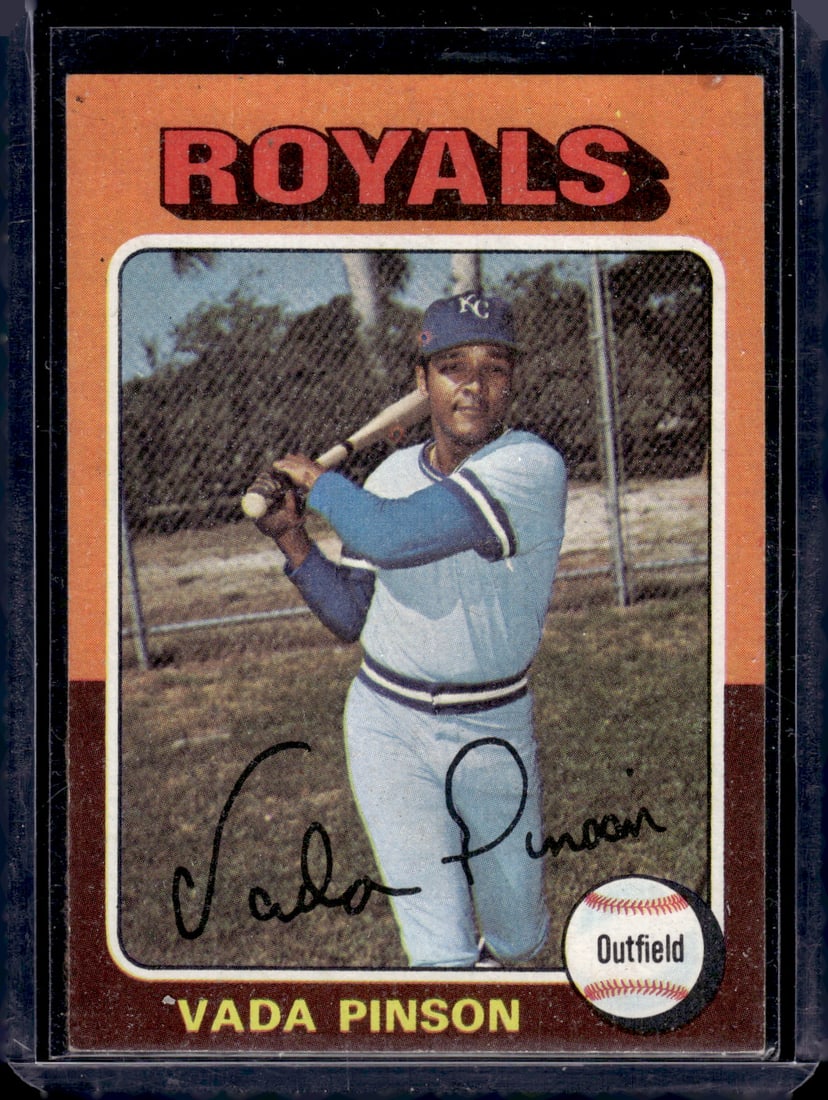 Vada Pinson 1975 Topps #295 Royals Vintage Baseball Card: MLB Trading Cards, Baseball Cards, Topps Cards, Topps Baseball Cards, Topps Vintage Cards, Sports Cards for Sale Near Me, Vintage Sports Card, Vintage Baseball Cards, Old Baseball Cards, Old Sports Ca