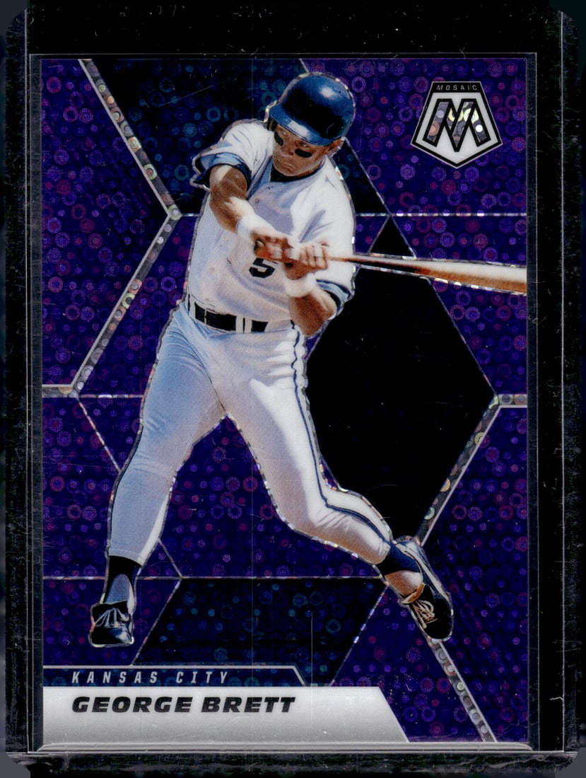 George Brett Purple Quick Pitch Prizm /50 2021 Mosaic #167 Kansas City Royals: Panini Baseball MLB Trading & Sports Cards, Sports Cards for Sale Near Me, Prizm, Mosaic, Select, SP, SSP, Auction Memorabilia Lots for Sale On Line, World Series & Hall of Fame Players