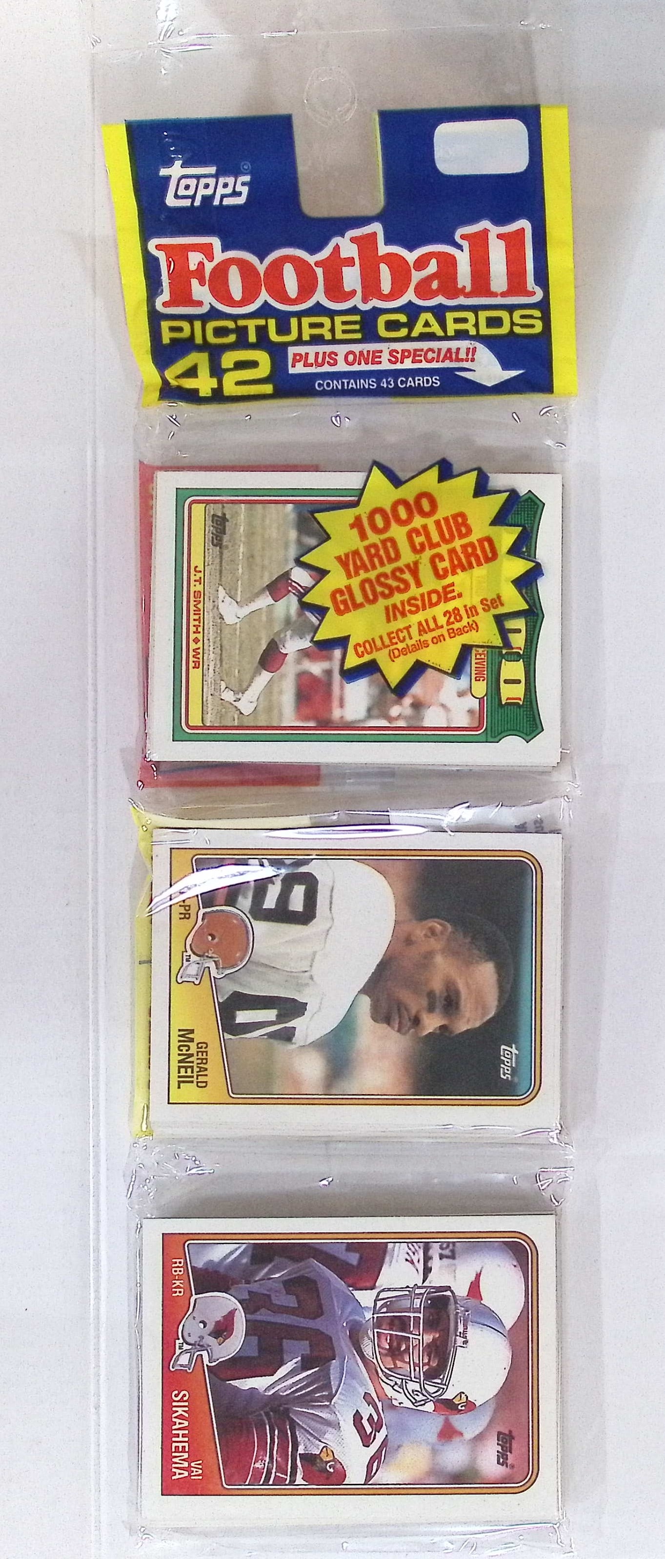 1988 Topps Series 1 Football Rack Pack Bo Jackson Rookie Season: Vintage Valuable Football NFL Trading & Sports Cards, Old Sports Cards Sold On Line, Auction Lots Sold On Line, Super Bowl and Hall of Fame Players, Dallas Cowboys, Buffalo Bills, Steelers, 49ers, Joe