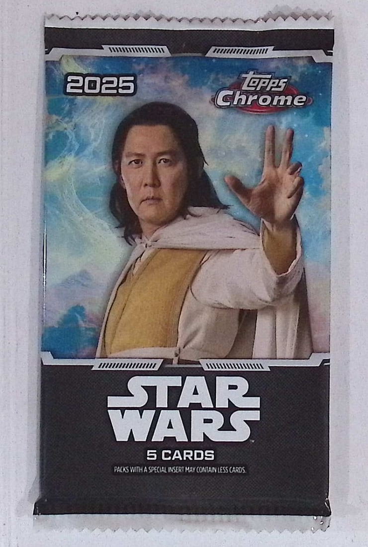 2025 Star Wars Topps Chrome Super Box Pack: Disney Topps Trading Cards of Movies & Television Shows, Refractors, Ray Waves, Numbered Rare Cards. Darth Vader, Luke Skywalker, Princess Leia, Mandalorian, Yoda, Grogu, Han Solo, Rebellion, Imperial