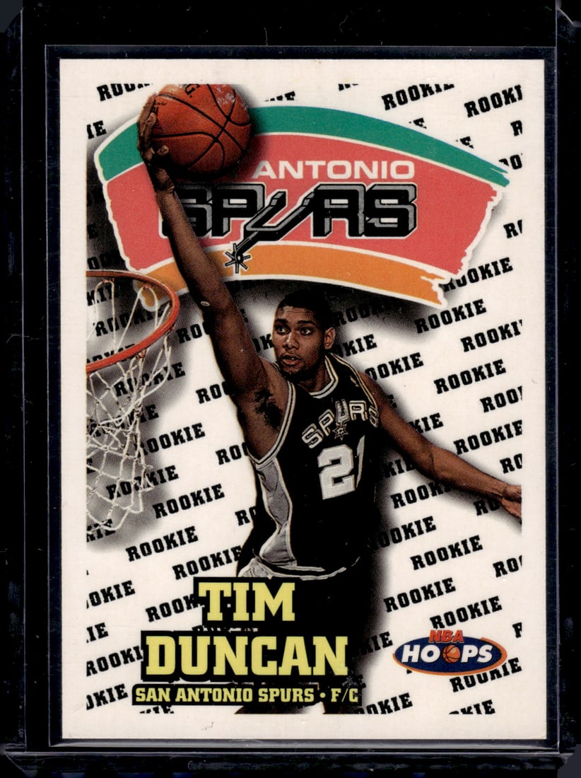 Tim Duncan Rookie Card 1998 Skybox NBA Hoops #166 San Antonio Spurs: SkyBox, Basketball NBA Trading & Sports Cards, Sports Cards for Sale Near Me, Chrome, Refractor, SP, SSP, Valuable Auction Memorabilia Lots Sold On Line, NBA Championship & Hall of Fame Player Cards